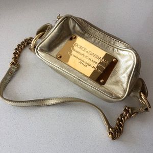 Authentic Dolce & Gabbana Gold Crossbody Bag